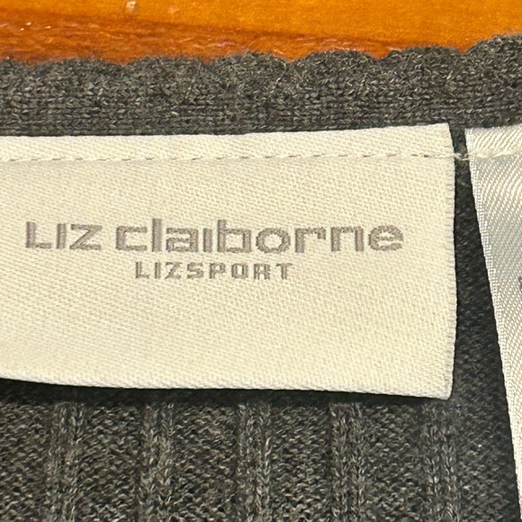 NWOT XL Liz Claiborne Stain Resistant browning sleeve ribbed lightweight sweater - Picture 7 of 12